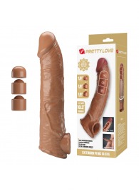 Карамельный фаллоудлинитель с подхватом мошонки Silas - 26 см. - Baile - в Салавате купить с доставкой
