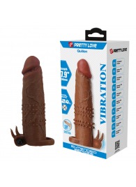 Коричневая насадка на пенис Quillon - 20 см. - Baile - в Салавате купить с доставкой