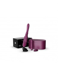 Фиолетовая секс-машина с функцией нагрева, насадками и присоской Sesh - Zalo - купить с доставкой в Салавате