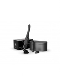 Черная секс-машина с функцией нагрева, насадками и присоской Sesh - Zalo - купить с доставкой в Салавате