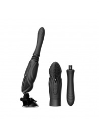 Черная секс-машина с функцией нагрева, насадками и присоской Sesh - Zalo - купить с доставкой в Салавате