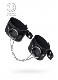 Черные оковы из толстой кожи с люверсами - Pecado - купить с доставкой в Салавате