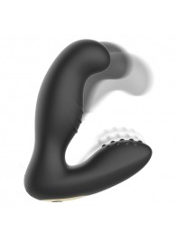 Черный вибромассажер простаты с ротацией и пультом ДУ - Ibiza - в Салавате купить с доставкой