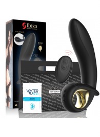 Черный вибратор с функцией расширения - 16,5 см. - Ibiza