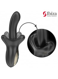Черный вибратор с эффектом фрикций и посасывания - 23 см. - Ibiza