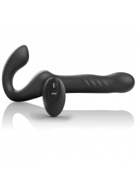 Черный безремневой страпон с вибрацией и возвратно-поступательными движениями - 24 см. - Ibiza - купить с доставкой в Салавате