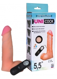 Фаллическая насадка Харнесс UNICOCK 5,5  с вибрацией - 17 см. - LOVETOY (А-Полимер) - купить с доставкой в Салавате