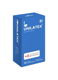 Классические презервативы Unilatex Natural Plain - 12 шт. + 3 шт. в подарок - Unilatex - купить с доставкой в Салавате