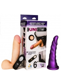 Вибрострапон с двумя насадками UniStrap - 18 и 18 см. - LOVETOY (А-Полимер) - купить с доставкой в Салавате