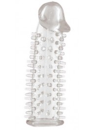 Прозрачная насадка на половой член с закрытой головкой и шипами - 12,5 см. - Toyfa Basic - в Салавате купить с доставкой