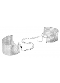 Серебристые наручники-браслеты Desir Metallique Handcuffs - Bijoux Indiscrets - купить с доставкой в Салавате