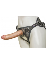 Насадка-фаллоимитатор на кожаных трусиках Harness Ultra Realistic 7  - 18 см. - LOVETOY (А-Полимер) - купить с доставкой в Салавате