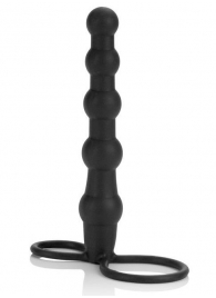 Насадка на пенис для двойного проникновения Silicone Beaded Double Rider - 14 см. - California Exotic Novelties - в Салавате купить с доставкой