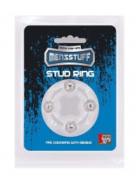 Эрекционное кольцо с 4 бусинами MENZSTUFF STUD RING CLEAR - Dream Toys - в Салавате купить с доставкой