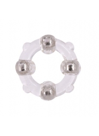 Эрекционное кольцо с 4 бусинами MENZSTUFF STUD RING CLEAR - Dream Toys - в Салавате купить с доставкой