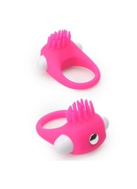 Розовое эрекционное кольцо с щеточкой LIT-UP SILICONE STIMU RING 5 - Dream Toys - в Салавате купить с доставкой