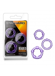 Набор из 3 фиолетовых эрекционных колец Stay Hard Beaded Cockrings - Blush Novelties - в Салавате купить с доставкой