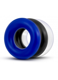 Набор из 3 разноцветных колец Stay Hard Donut Rings - Blush Novelties - в Салавате купить с доставкой