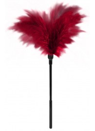 Пластиковая метелочка с красными пёрышками Small Feather Tickler - 32 см. - Blush Novelties - купить с доставкой в Салавате