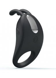 Чёрное эрекционное кольцо с вибрацией Rabbit Vibrator - Baile - в Салавате купить с доставкой