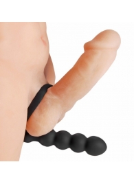 Насадка для двойного проникновения Double Fun Cock Ring with Double Penetration Vibe - XR Brands - в Салавате купить с доставкой