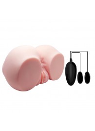 Телесный мастурбатор с двумя любовными тоннелями и вибрацией - Baile - в Салавате купить с доставкой