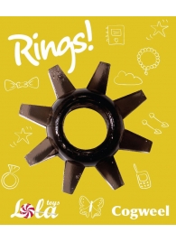 Чёрное эрекционное кольцо Rings Cogweel - Lola Games - в Салавате купить с доставкой