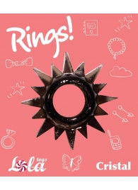 Чёрное эрекционное кольцо Rings Cristal - Lola Games - в Салавате купить с доставкой