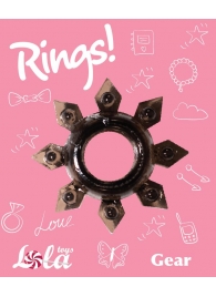 Чёрное эрекционное кольцо Rings Gear - Lola Games - в Салавате купить с доставкой