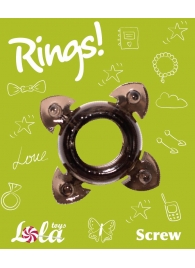 Чёрное эрекционное кольцо Rings Screw - Lola Games - в Салавате купить с доставкой