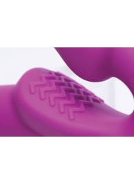 Ярко-розовый безремневой вибрострапон Evoke Vibrating Strapless Silicone Strap-on Dildo - XR Brands - купить с доставкой в Салавате