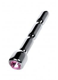 Серебристый уретральный плаг со стразом - 7 см. - ToyFa - купить с доставкой в Салавате