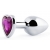 Серебристая анальная пробка с фиолетовым кристаллом-сердечком - 8 см. - Anal Jewelry Plug - купить с доставкой в Салавате