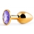 Золотистая анальная пробка с фиолетовым стразом - 7,2 см. - Anal Jewelry Plug - купить с доставкой в Салавате