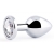 Серебристая анальная пробка с прозрачным стразом - 7,2 см. - Anal Jewelry Plug - купить с доставкой в Салавате