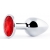 Серебристая анальная пробка с красным стразом - 7,2 см. - Anal Jewelry Plug - купить с доставкой в Салавате