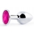 Серебристая анальная пробка с малиновым кристаллом - 7,2 см. - Anal Jewelry Plug - купить с доставкой в Салавате