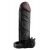 Чёрная вибронасадка с кольцом Vibrating Real Feel 2 Extension - 16 см. - Pipedream - в Салавате купить с доставкой