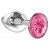 Малая серебристая анальная пробка Diamond Pink Sparkle Small с розовым кристаллом - 7 см. - Lola Games - купить с доставкой в Салавате