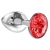 Малая серебристая анальная пробка Diamond Red Sparkle Small с красным кристаллом - 7 см. - Lola Games - купить с доставкой в Салавате
