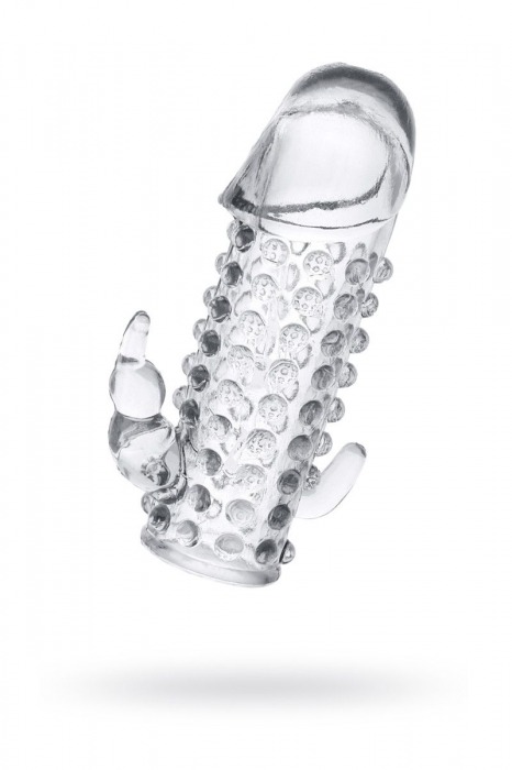 Гелевая прозрачная насадка с 2 отростками - 13 см. - Toyfa Basic - в Салавате купить с доставкой