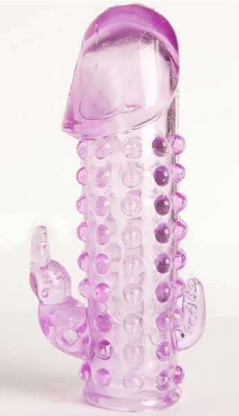 Закрытая фиолетовая насадка с 2 отростками - 13 см. - Toyfa Basic - в Салавате купить с доставкой Закрытая фиолетовая насадка с 2 отростками - 13 см. - Toyfa Basic - в Салавате купить с доставкой