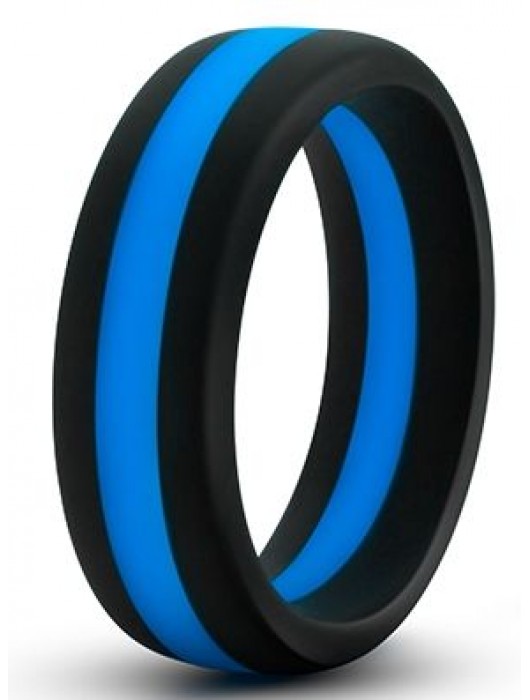 Черно-синее эрекционное кольцо Silicone Go Pro Cock Ring - Blush Novelties - в Салавате купить с доставкой