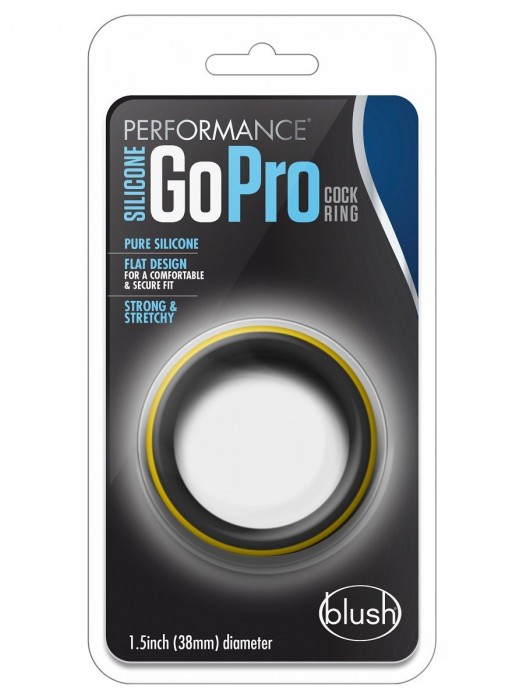 Черно-желтое силиконовое эрекционное кольцо Silicone Go Pro Cock Ring - Blush Novelties - в Салавате купить с доставкой