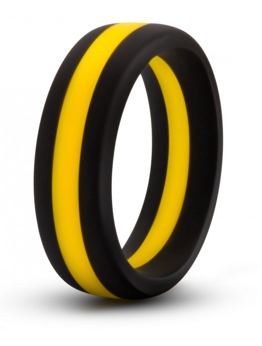 Черно-желтое силиконовое эрекционное кольцо Silicone Go Pro Cock Ring - Blush Novelties - в Салавате купить с доставкой