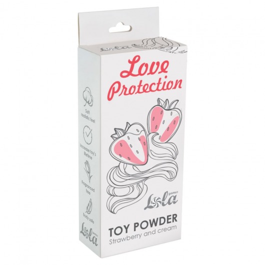 Пудра для игрушек Love Protection с ароматом клубники со сливками - 30 гр. - Lola Games - купить с доставкой в Салавате