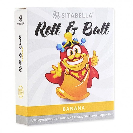 Стимулирующий презерватив-насадка Roll   Ball Banana - Sitabella - купить с доставкой в Салавате