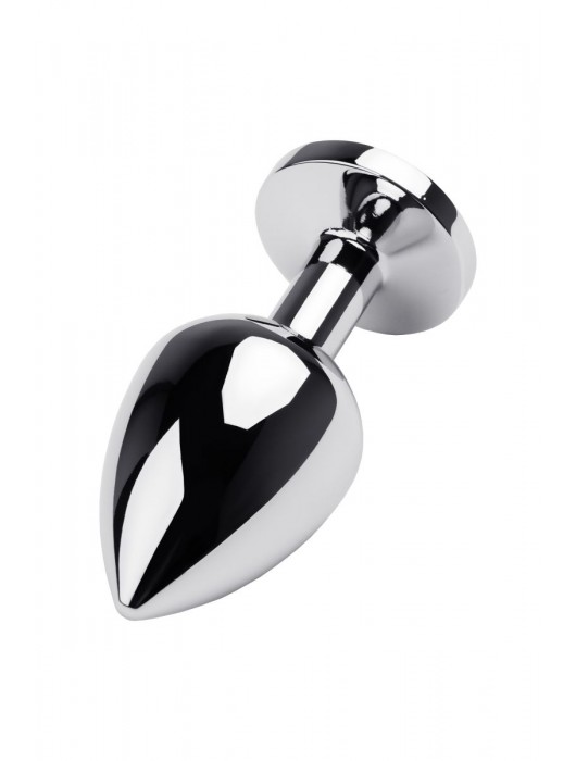 Серебристая коническая анальная пробка с красным кристаллом - 8 см. - ToyFa - купить с доставкой в Салавате