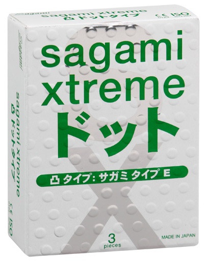 Презервативы Sagami Xtreme SUPER DOTS с точками - 3 шт. - Sagami - купить с доставкой в Салавате