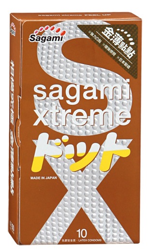 Презервативы Sagami Xtreme FEEL UP с точечной текстурой и линиями прилегания - 10 шт. - Sagami - купить с доставкой в Салавате